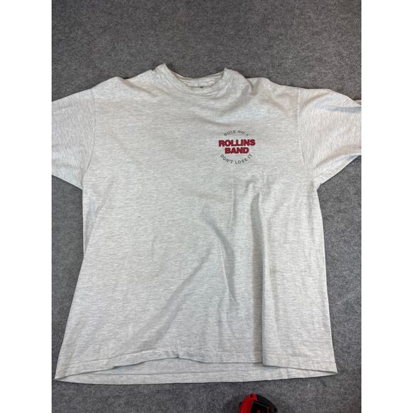 VINTAGE Rollins Band Search & Destroy Shirt Mens XL Gray Rock Single Stitch Tee - Picture 1 of 6